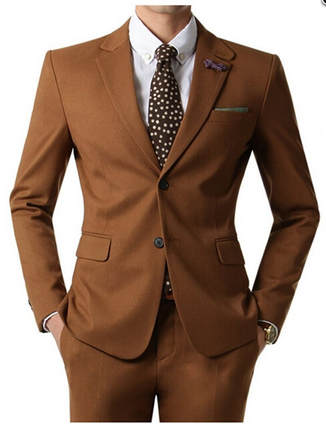 WEARING A BROWN SUIT