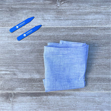 Load image into Gallery viewer, Blue Linen Pocket Square

